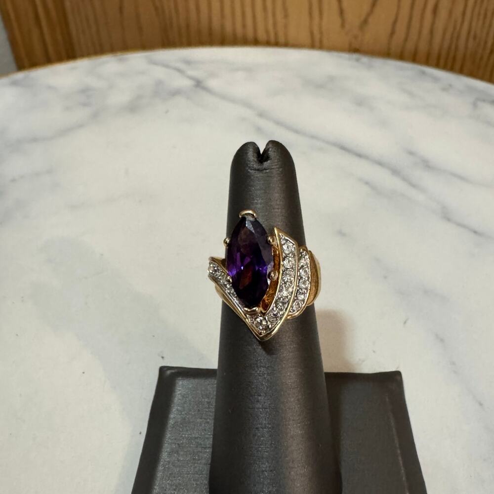 Marquise ring purple amethyst
